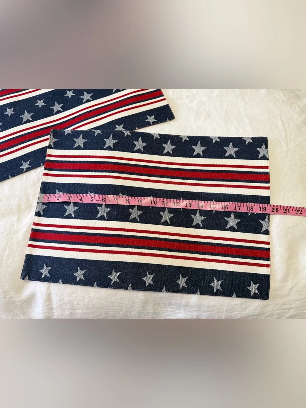 Living Quarters | Set Of 6 Stars/Stripes Cotton Placemats | Americana Patriotic
